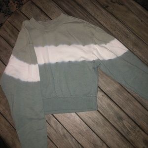 multi-green cropped sweater
